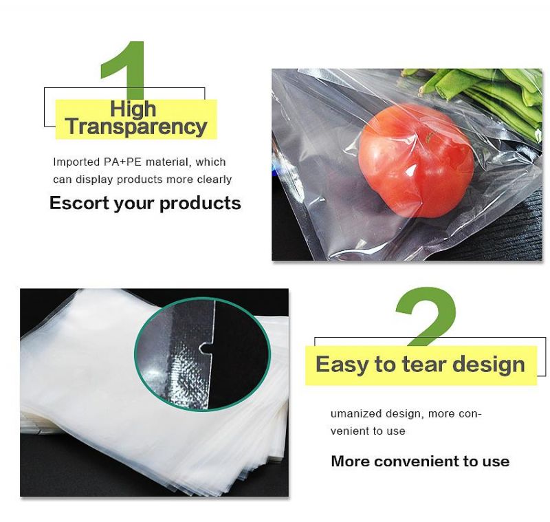 Frozen Foods Transparent Package Vacuum Sealer Bag