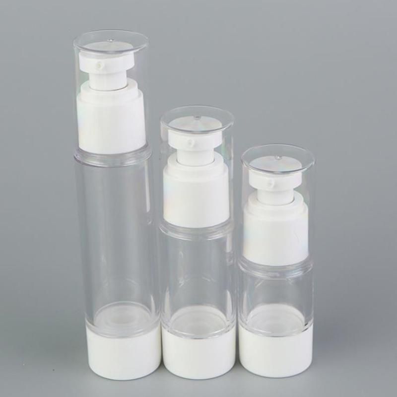 White in Stock 15ml 30ml 50ml Mini Atomizer White Head Mist Airless Spray Bottle Packaging Cosmetic Airless Pump Bottle