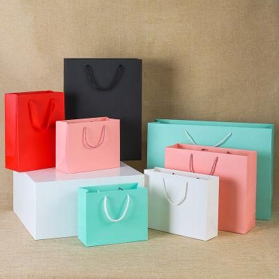 High-End Custom Shopping Paper Bag with Ribbon Handle
