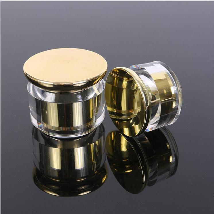 High Grade Cosmetic Bottle 15g 20g 30g 40g 50g Acrylic Cream Jar Shinny Gold Mushroom Bottle Crystal Bottle