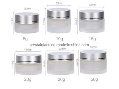 30g 30ml Frosted Glass Cosmetic Jar Cream Glass Jar with Aluminium Cap
