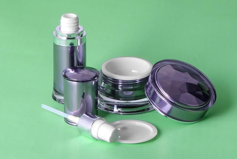 15g 30g 50g 15ml 30ml 60ml 120ml Elegant High Quality Empty Plastic Acrylic Cream Jar and Bottle Set for Skin Care