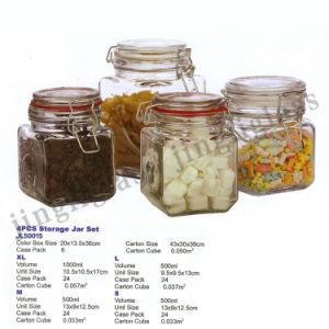 Square Shaped Clip Cap Glass Jar