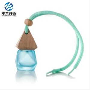Wholesale 5ml Colored Diamond Shaped Car Perfume Bottle with Wooden Rope