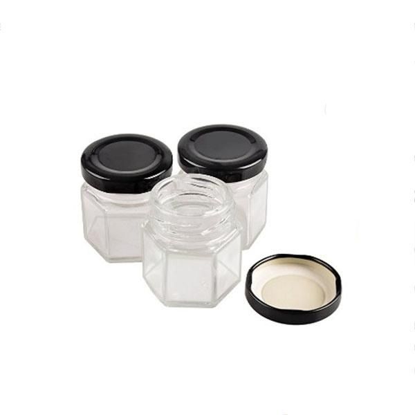 Honey Glass Jar Hexagon Glass Jar with Lids Dipper 16 Oz 500ml 13 Oz 380ml