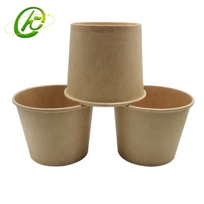 Customization Biodegradable Bamboo Kraft Paper Soup Ice Cream Cup Salad Bowl Coffee Cup