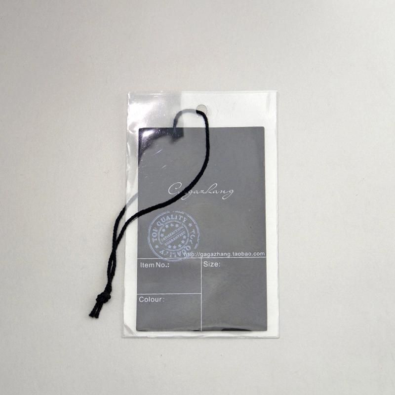 Plastic Pouch Black Paper Hang Tag