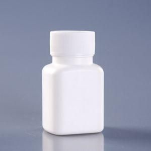 50ml Custom HDPE Square Medicine Capsule Pill Bottles Tablet Vitamin Bottle with Cap