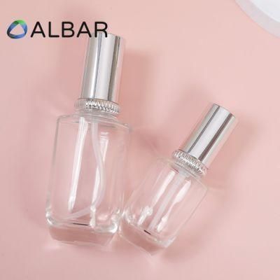Flat Shoulder Round Bottom Clear Glass Bottles for Cosmetics Skin Care Packing