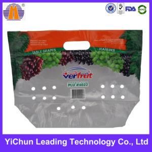 Printed Grape Fruit Packaging Plastic Ziplock Slider Bag (With Handle)