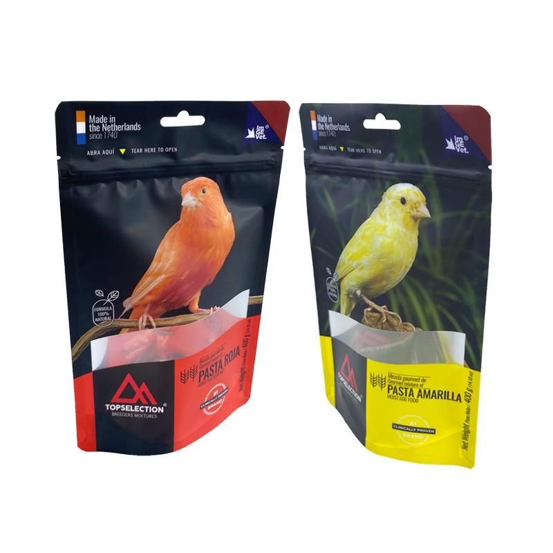 Top Heat Seal Resealable Stand up Bird Zipper Pouch