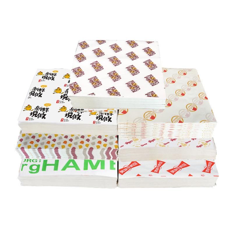 Customized Printing Wax Paper for Hamburg Sandwiches Burger