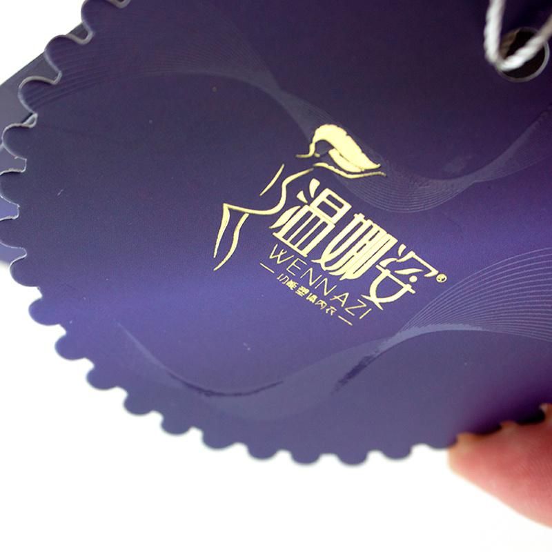 Cutomized Matte Lamination Gold Foil Clothing Paper Hang Tag