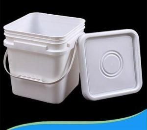 Square Plastic Cube Pail 10liter Capacity Bucket with Lid and Printing