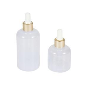 Flat Shoulder Frosted Clear Glass Dropper Bottle for Essential Oil