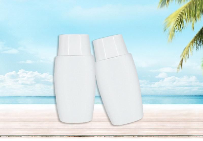 Wholesale Plastic HDPE White 50ml Sqeezable Travel Size Sun Cream Bottle