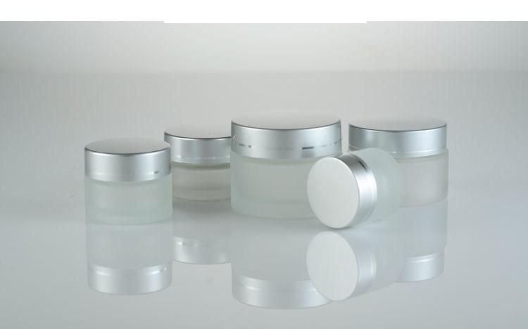 Cosmetic Packaging Frosted Glass Jar with Lid
