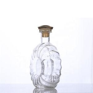 Low MOQ Luxury Refilable Super Flint Rum Vodka Whisky Glass Bottle with Cap Cork 375ml 500ml Liquor Wine Bottle for Sale