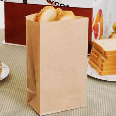 Square Bottom Food Packaging Printed Brown Kraft Paper Bag