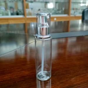60ml Flat Shoulder Round Bottle with Electrochemical Aluminum Pump Head/Electroplated Screw Cap