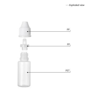 High Quality 10ml Childproof Clear Plastic Eye Dropper Bottle