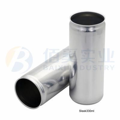 Sleek 330ml Aluminum Cans with 202 Lids for Carbonated Drinks