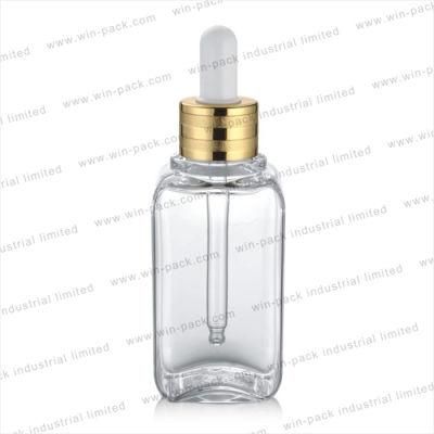 Wholesale 50ml 70ml Empty Clear Square Cosmetic Plastic Pipette Eye Dropper Bottle