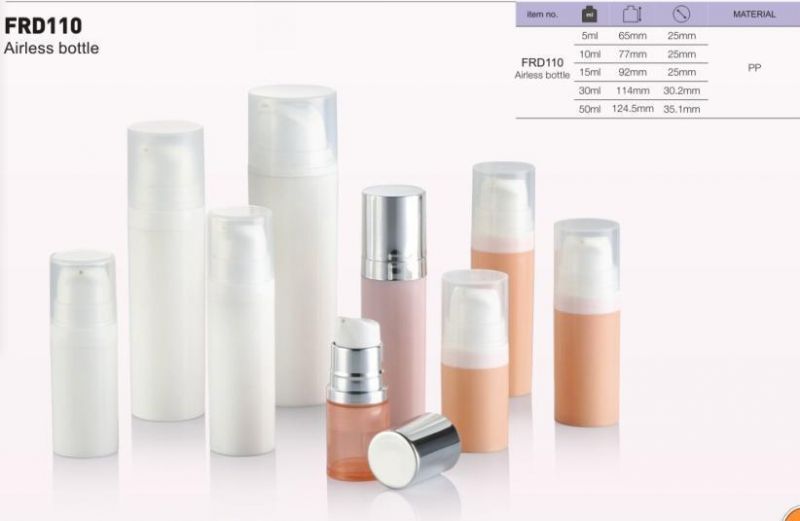 5ml 10ml 15ml 30ml 50ml 100ml 150ml 200ml White Cosmetic Vacuum Airless Pump Bottle