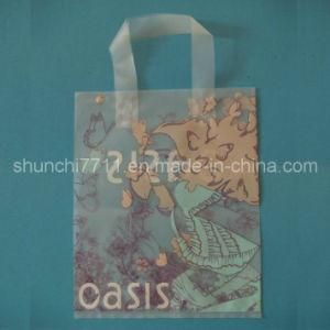 2015 Plastic Bag with Loop Handle Bag, Plastic Shopping Bag, Printed Plastic Bag, Polybags with High Quality