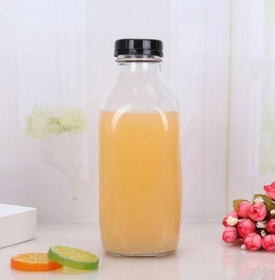 350ml Clear Glass Milk Tea Beverage Bottle with Aluminium Lid OEM ODM