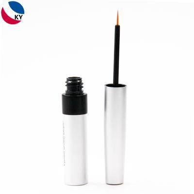 Round Silver Aluminium Eyelash Growth Liquid Eyeliner Tube Makeup Container