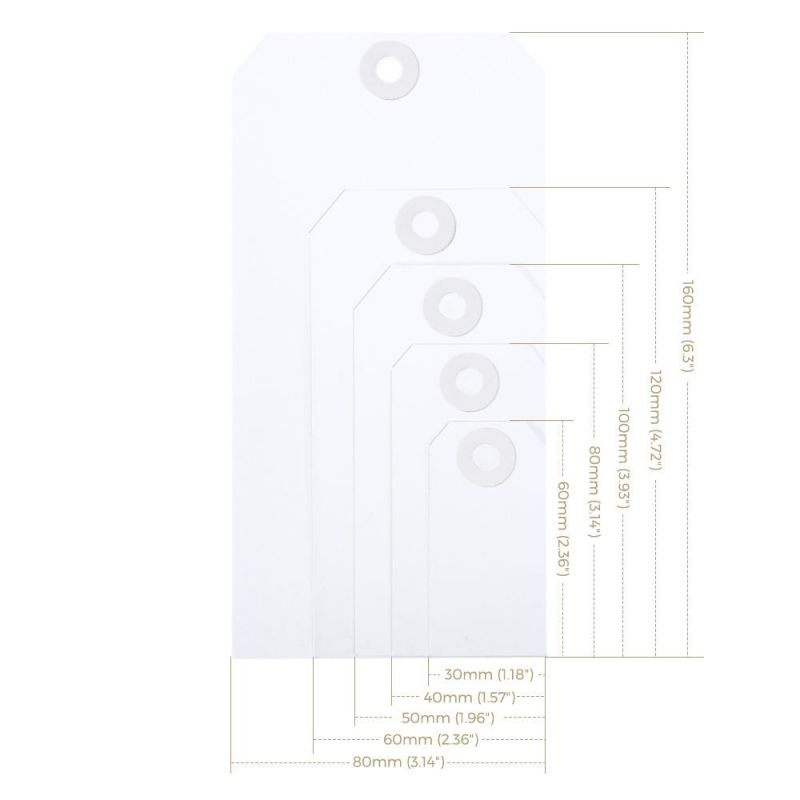 Custom White Manila Shipping Tags Elastic Loops Hang Tags with Eyelets (MT1260W-ES-1)