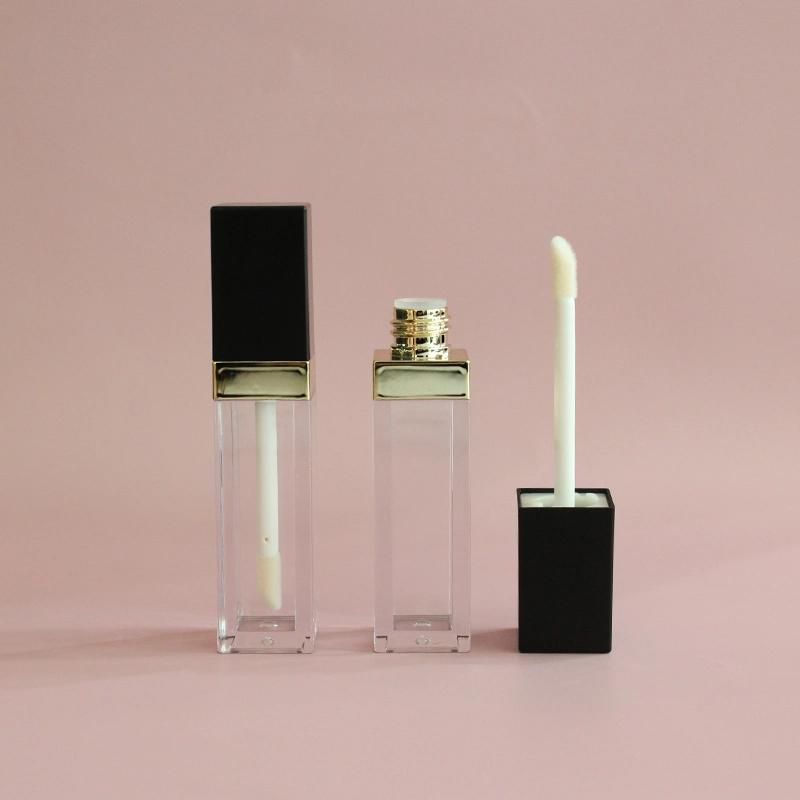 Lipgloss Container Frost Lip Gloss Tube with Matte Black Cap