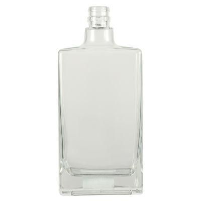 Simple Flat Clear Empty Liquor Wine Glass Bottle