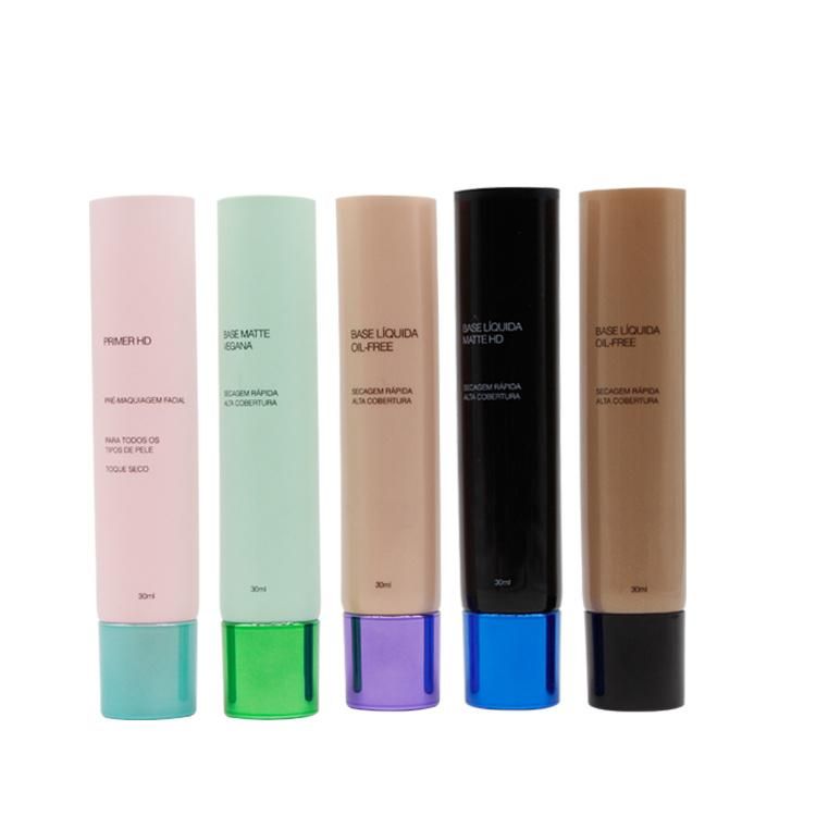 Colorful Makeup Packaging Tubes with Plating Caps