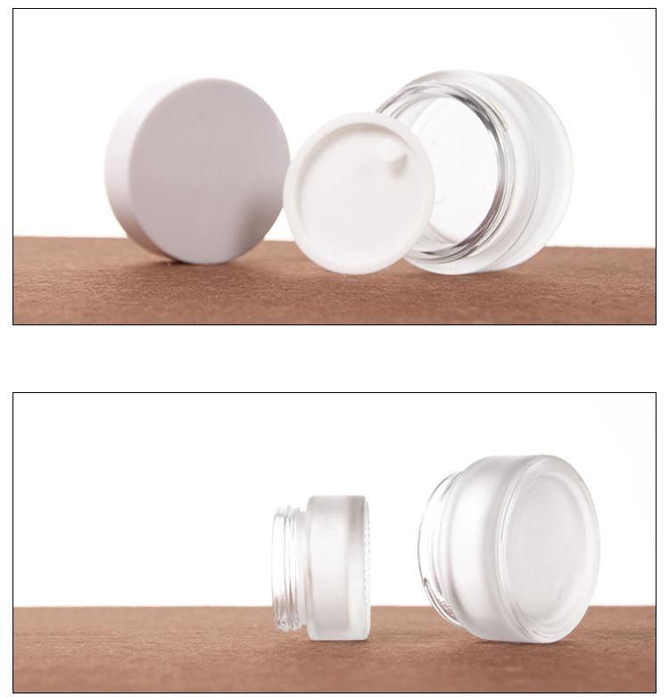 Pearl White Set Glass Cosmetic Cream Bottle and Jar