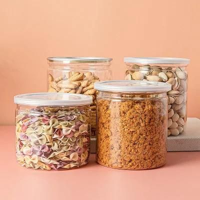 750ml Clear Pet Can with Easy Open End for Snacks Food Nuts