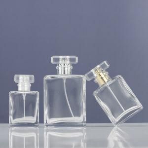 Round Empty Clear Fragrance Perfume Bottle 100ml 30ml 50ml Spray Glass Bottles