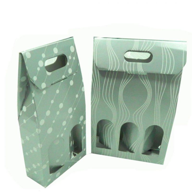 Corrugated Luxury Paper Handle Wine Bottle Box