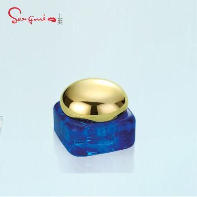10g Luxury Square Empty Plastic Cream Jar with Gold Round Lid
