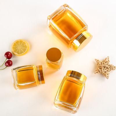 Wholesale New Transparent Honey Bottle Divided Into Sealed Jars Bird&prime; S Nest Jam 1 Jin of Thickened Square Honey Bottle