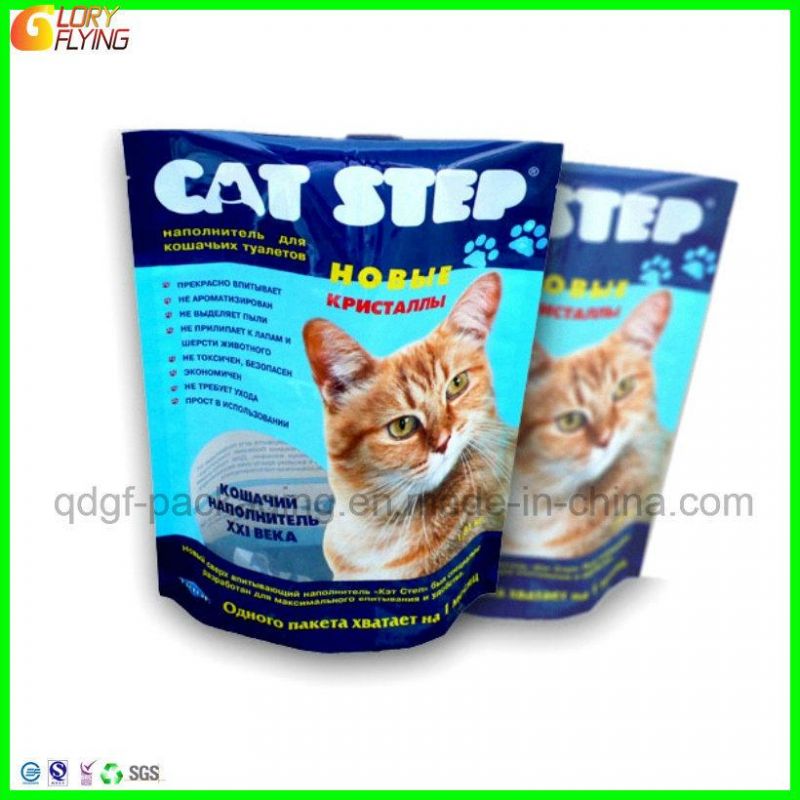 Heavy-Duty Ziplock Plastic Packaging Bag with Die Cut Handle for Cat Litter