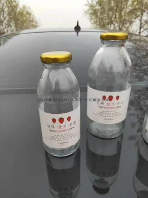 16oz Custom Glass Bottle Manufacturers for Milk Beverage Packaging with Lid
