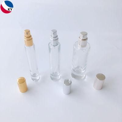 Custom Clear Luxury Thick Bottom Cylinder Round Shape Long Mist Spray 10ml 15ml 30ml Wholesale Empty Glass Perfume Bottle