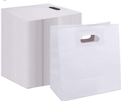 Eco-Friendly Custom Printing Shopping Bag Die Cut Handle Takeaway Kraft Bag