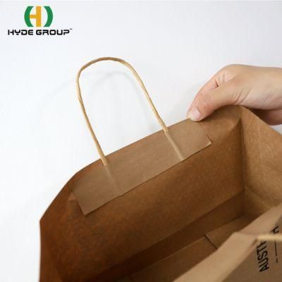 Custom Logo Printing Recycle Kraft Paper Shopping Bag with Paper Handle
