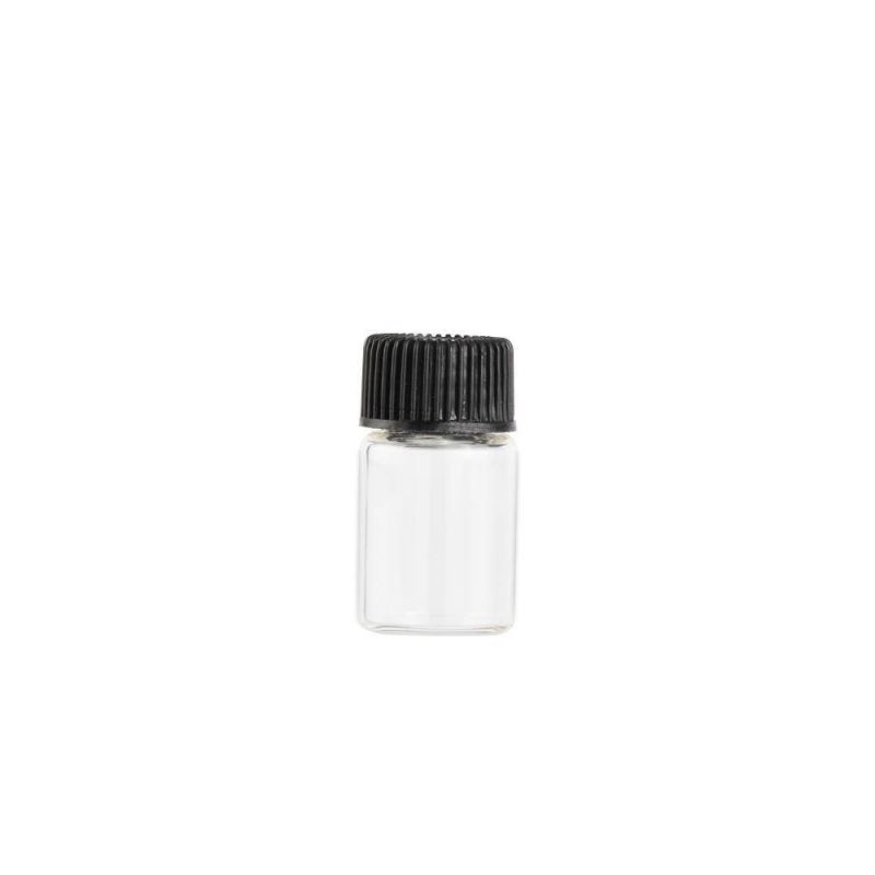 High Quality Factory Custom Screw Top Bottle with Black Plastic Lids for Cosmetics