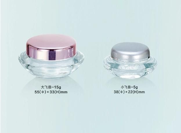 5g 10g Mini Transparent Plastic Cream Jar with Metalic Rose Gold Lid