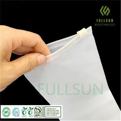 100% Biodegradable Clothing Clothes Bag Zipper Compostable Ziplock Plastic Bag