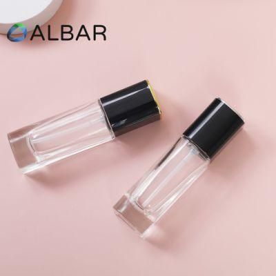 Thick Bottom Clear Cosmetic Glass Bottles in Black Liquid Pumps for Creamy Foundation
